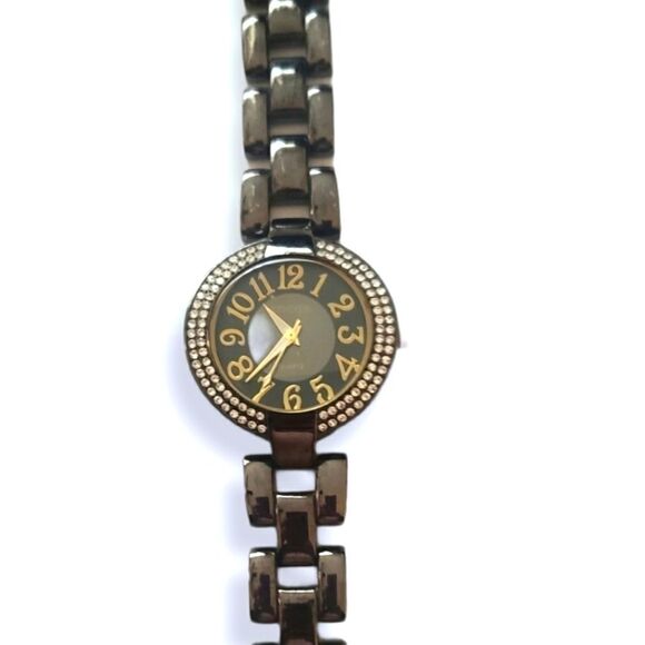 CHICOS Hematite Link Bracelet Watch - Picture 1 of 2